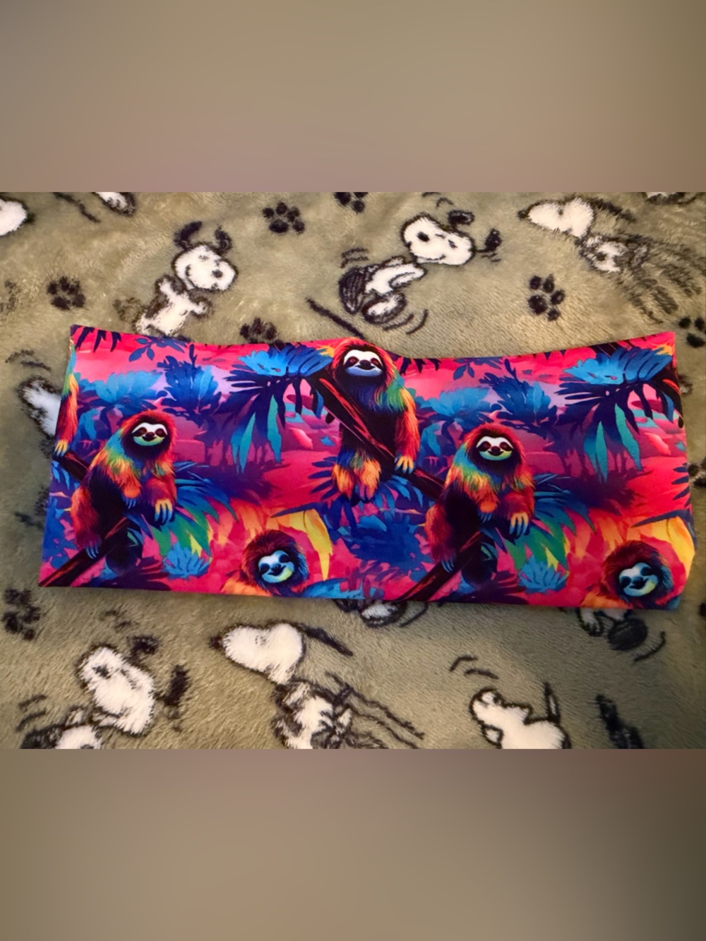 Colorful Sloth Print Hair Wrap Headband - Multicolor